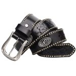ceinture western cuir noir