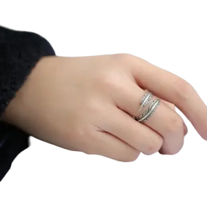 bijou plume en argent
