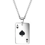 collier as de pique en acier inoxydable