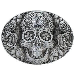 boucle western tête de mort mexicaine