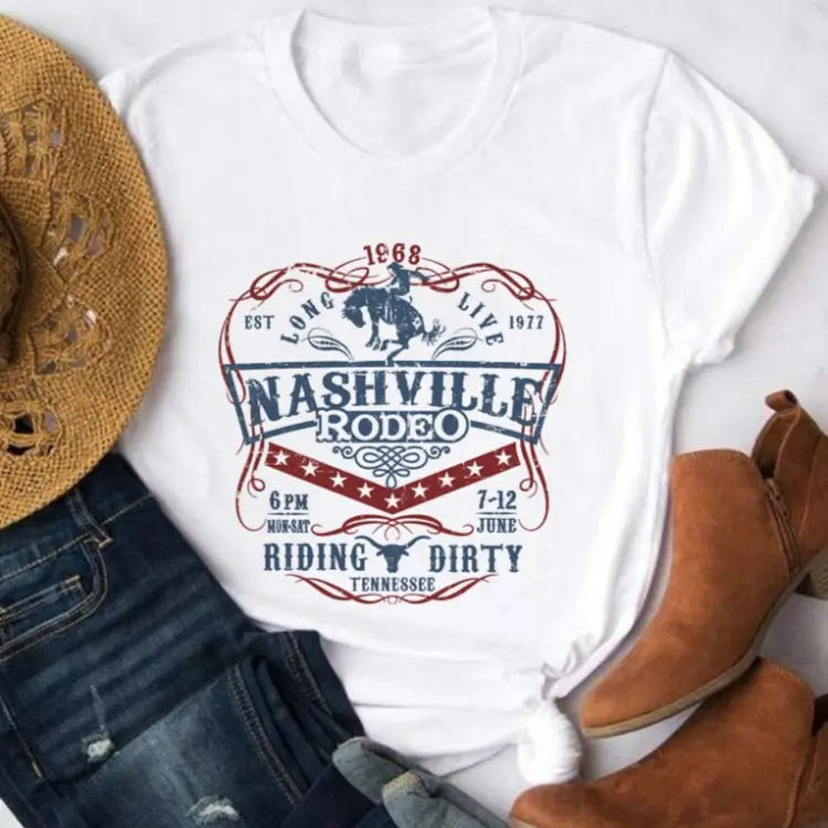 tee shirt country femme blanc