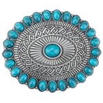 boucle de ceinture western turquoise