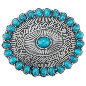 boucle de ceinture western turquoise