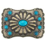 boucle de ceinture country turquoise