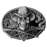 boucle de ceinture crâne cowboy