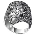 bague en argent tête d'aigle