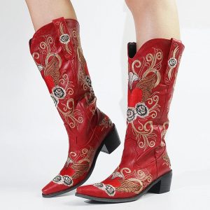 chaussures country rouges femmes
