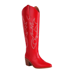 bottes cowboy rouges femme