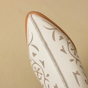 Bottines en cuir beige