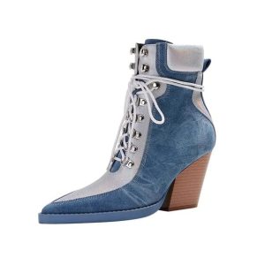 bottines texane femme en denim