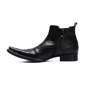 bottines western croco