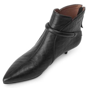 cuir noir bottines western
