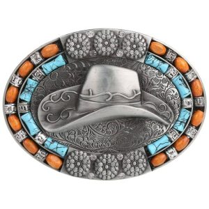 boucle de ceinture chapeau de cowboy