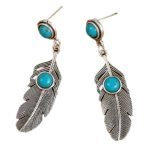 Boucles d'oreilles country plume