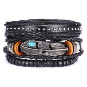 bracelet amérindien cuir