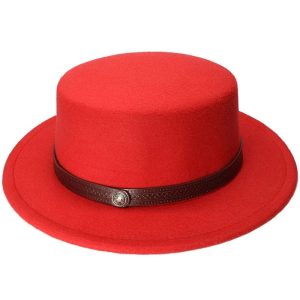 chapeau country rouge vif