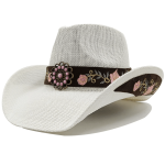 Chapeau élégance cowgirl blanc