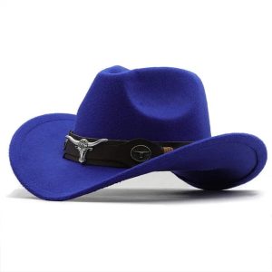 chapeau de cowboy bleu