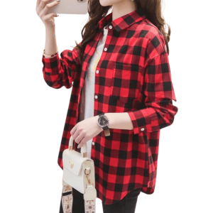 chemise à carreaux rougess femme