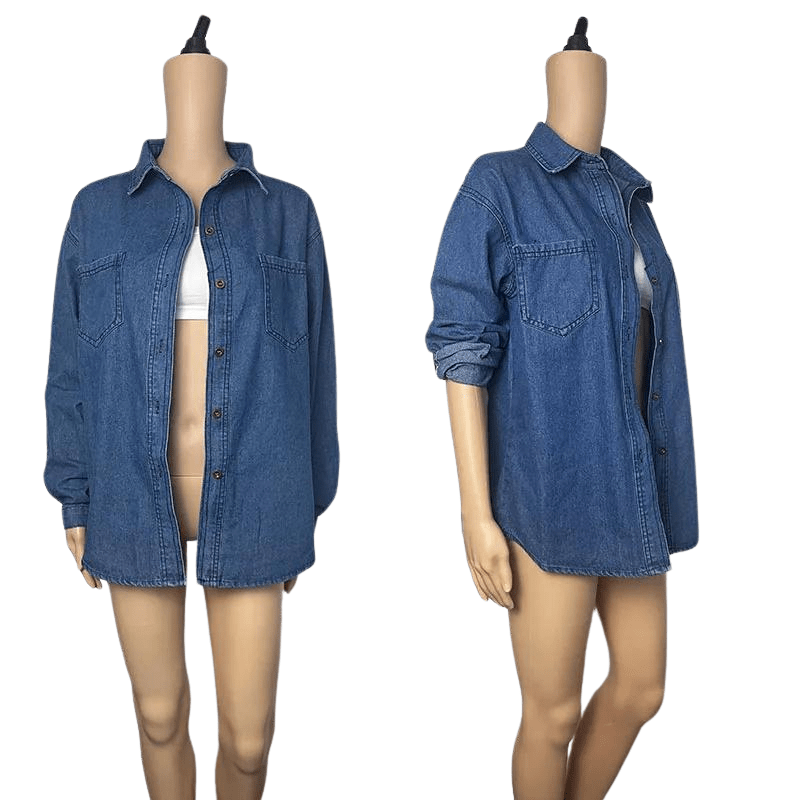 détail chemise denim