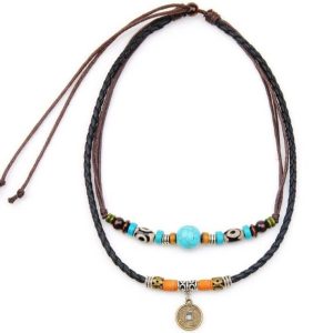 Collier cowboy en bois