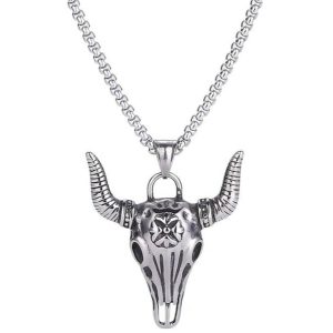 collier tête de buffle élégant