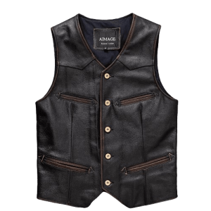 gilet cuir homme