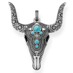 pendentif crâne de buffle argent